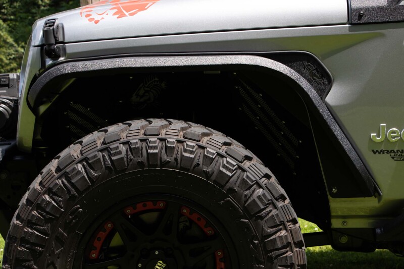 Jeep Rubicon Fenders - Rear - Fishbone Offroad - Elite Aluminum - Black textured - `18-`27